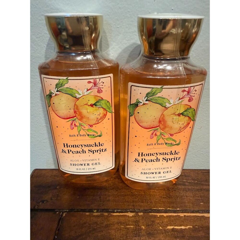 Bath & Body Works Honeysuckle & Peach Spritz Shower Gel lot of 2